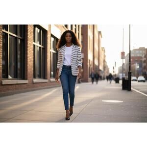 Women's Striped Knit Blazer